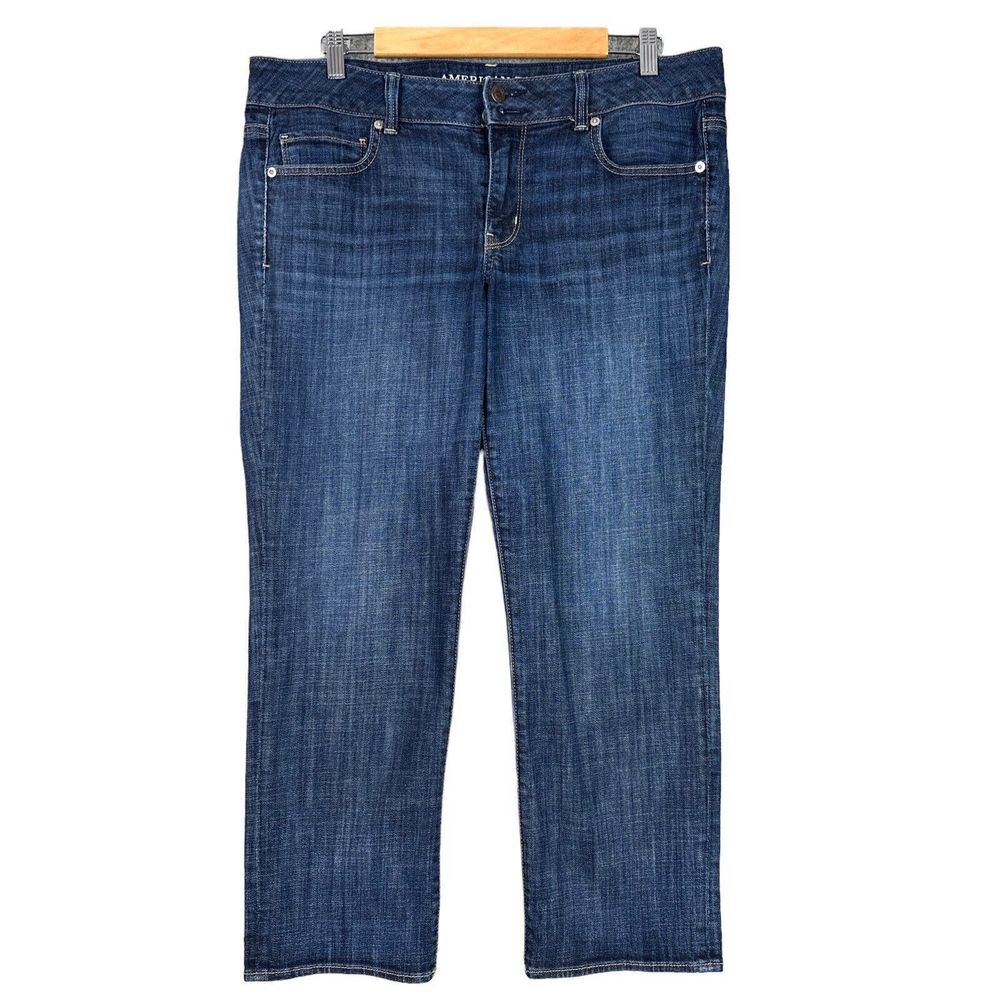 American Eagle Outfitters Artist Crop Stretch Jeans Womens Size 14 Blue Denim